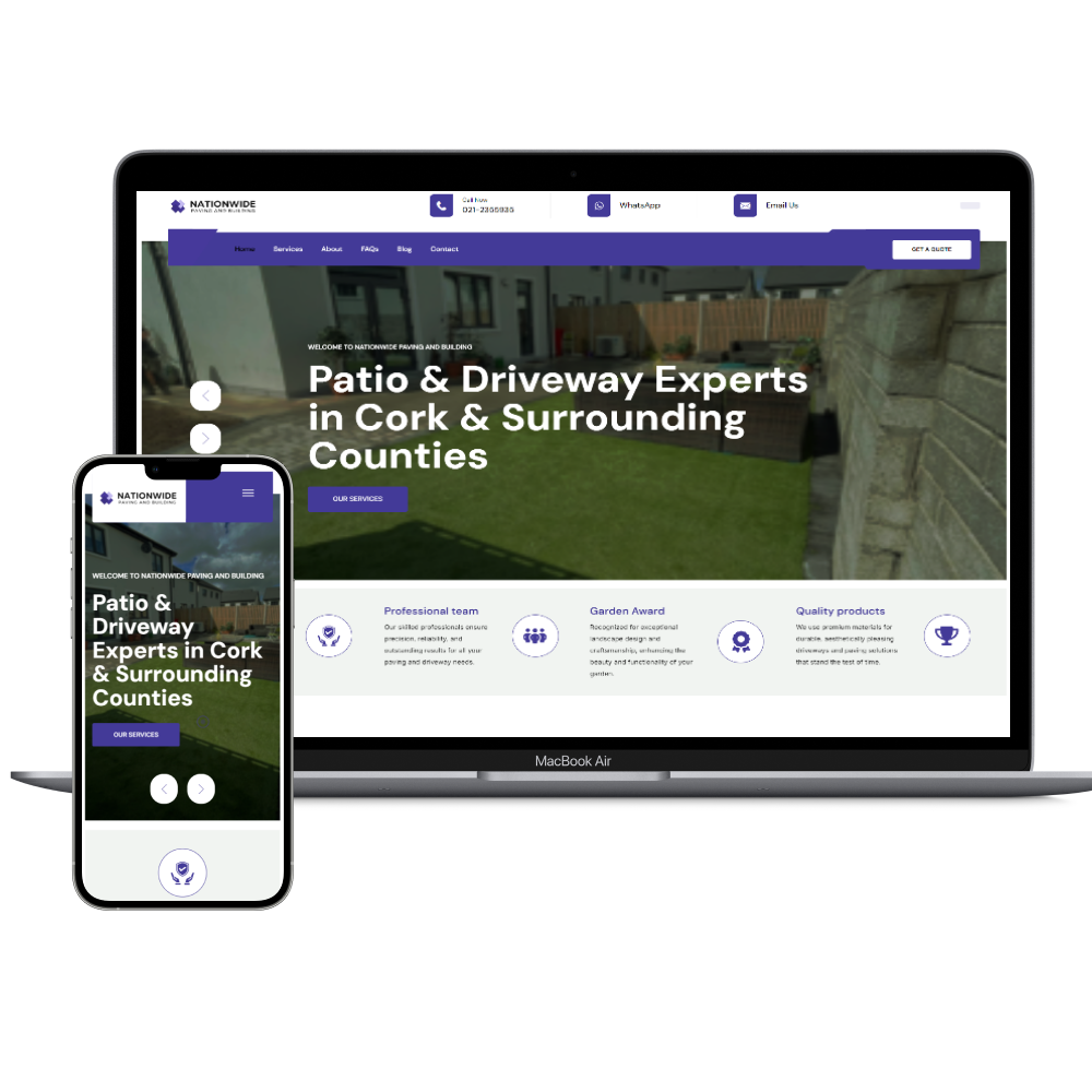 Nation Wide Paving & Building Web responsive design by Sky Rise Visibility