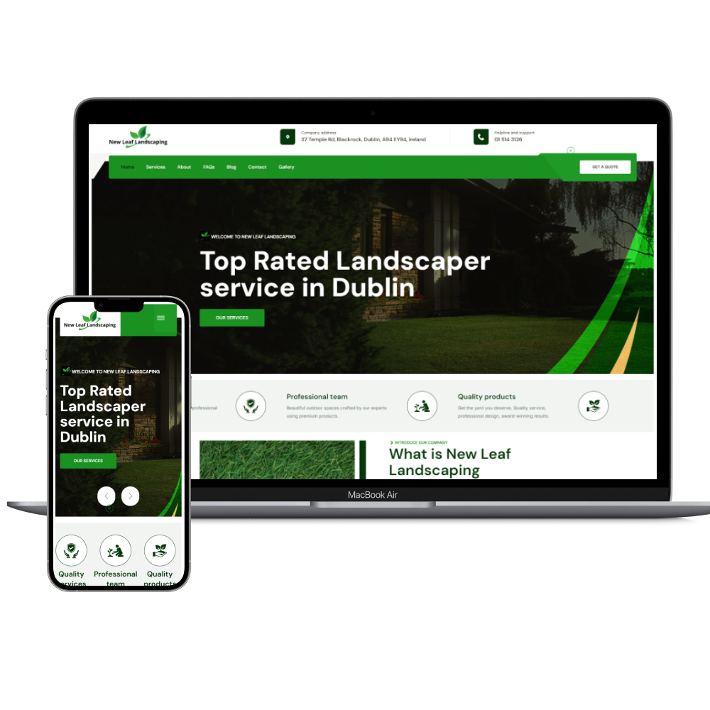 New Leaf Landscaping Web responsive design by Sky Rise Visibility