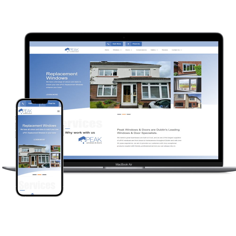 Peak Windows & Doors Web responsive design by Sky Rise Visibility