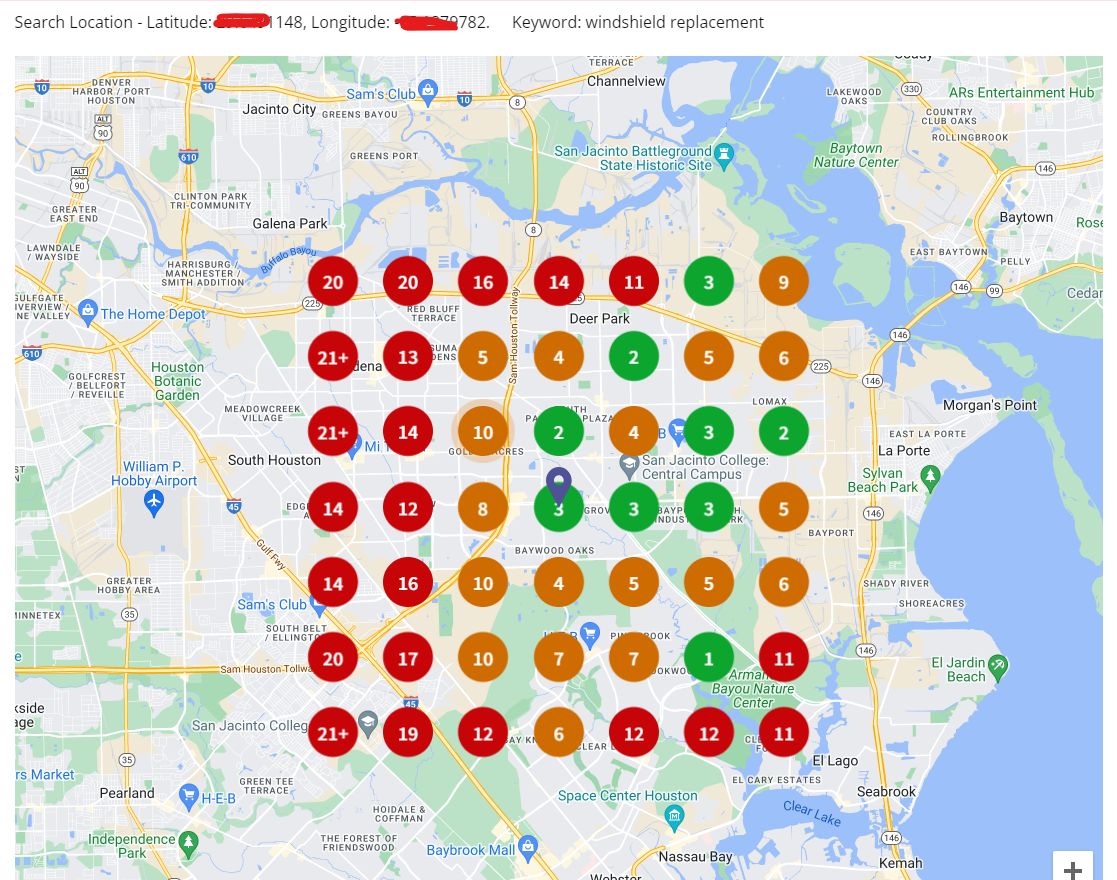 Business: Area Wide Auto Glass, Keywords: Windshield Replacement Rank #1 in Google Before Image
